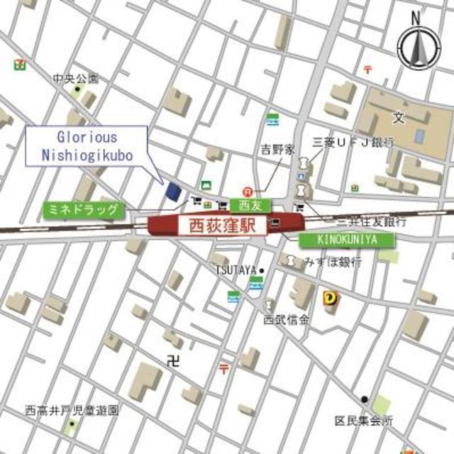 グロリアス西荻窪（305） 地形図・案内図