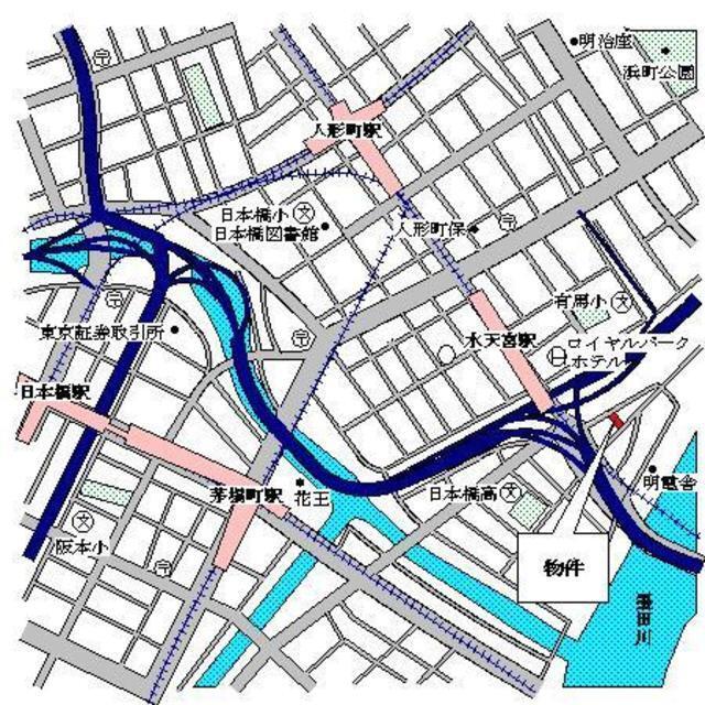 パークキューブ日本橋水天宮（1206） 地形図・案内図