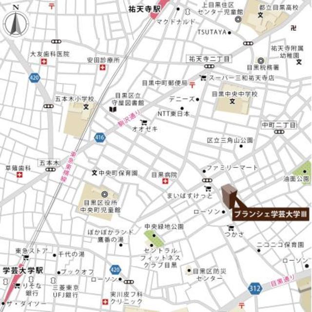 Ｂｒａｎｃｈｅ学芸大学Ⅲ（203） 地形図・案内図