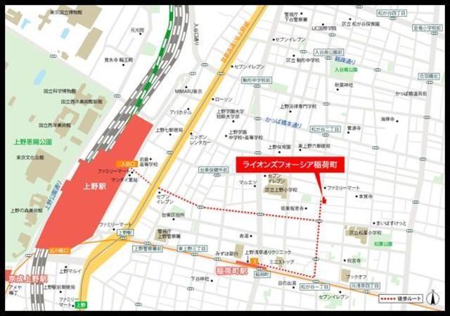 プライマル上野・稲荷町（1401） 地形図・案内図