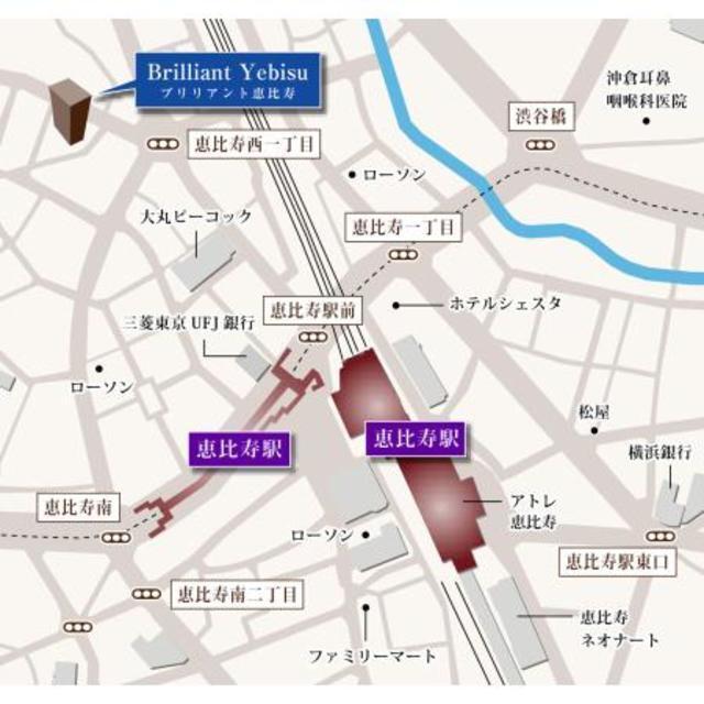 ブリリアント恵比寿（205） 地形図・案内図