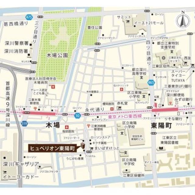ヒュペリオン東陽町（1003） 地形図・案内図