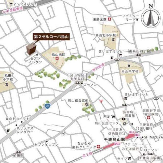 第２ゼルコーバ烏山（305） 地形図・案内図