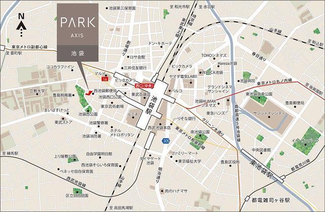 パークアクシス池袋（601） 地形図・案内図