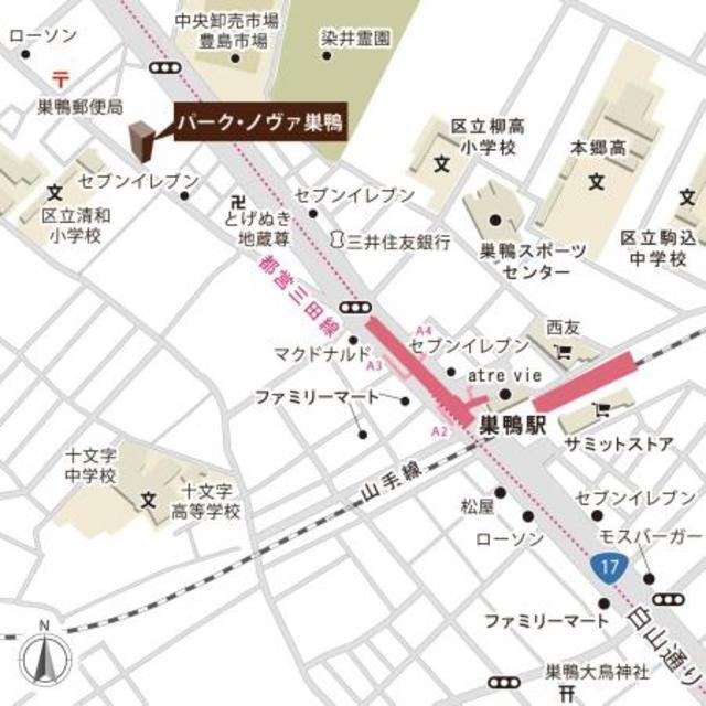 パーク・ノヴァ巣鴨（1005） 地形図・案内図
