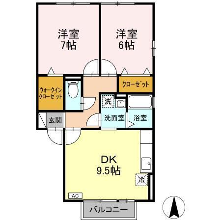 エレガンス 草薙（201） 間取り図画像