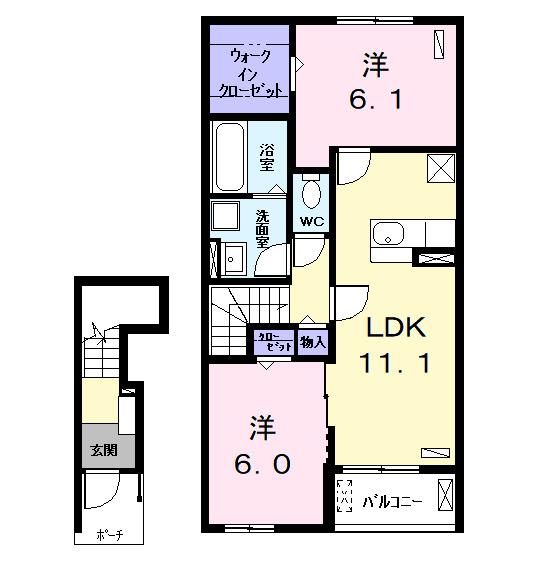 サングレースパイン（202） 間取り図画像