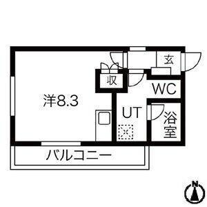 8.3帖のワンルーム