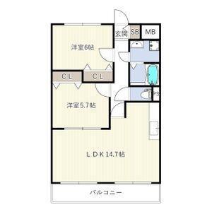 クレアール古城（305） 間取り図画像