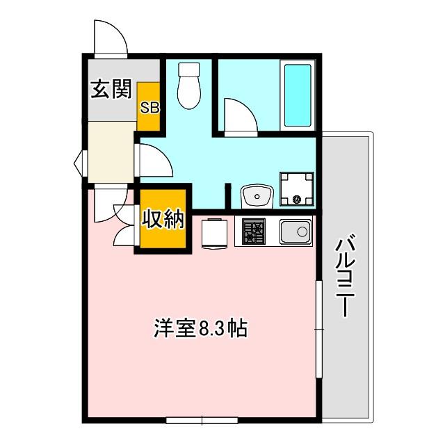 Pre cher八田（301） 間取り図画像
