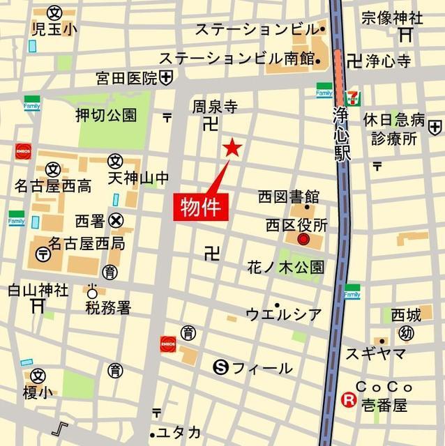 プレイズシード浄心（103） 地形図・案内図