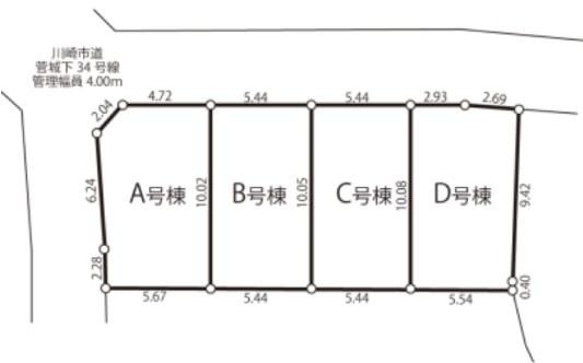 菅城下　新築戸建　全4棟　B号棟 土地画像