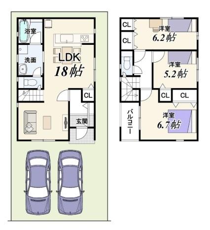 ３ＬＤＫ＋インナーバルコニー
