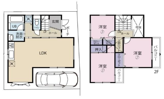 高槻市下田部町一丁目　中古戸建 間取り図画像