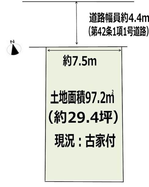 高槻市藤の里町　建築条件無し売土地 区画図