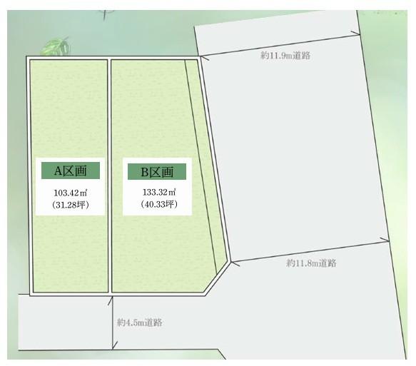 高槻市松が丘２丁目　建築条件無し売土地　Ａ区画 区画図
