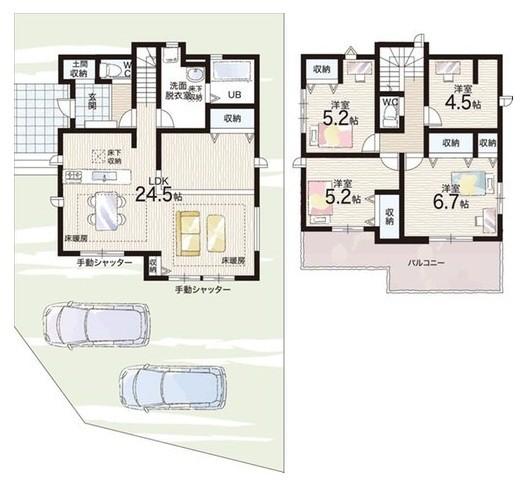 高槻市南平台二丁目　新築戸建　１号棟 間取り図画像