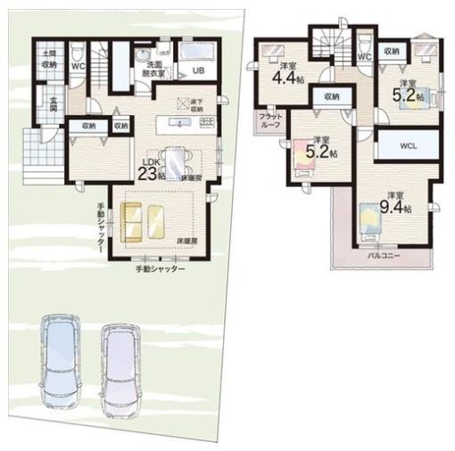 高槻市南平台二丁目　新築戸建　２号棟 間取り図画像