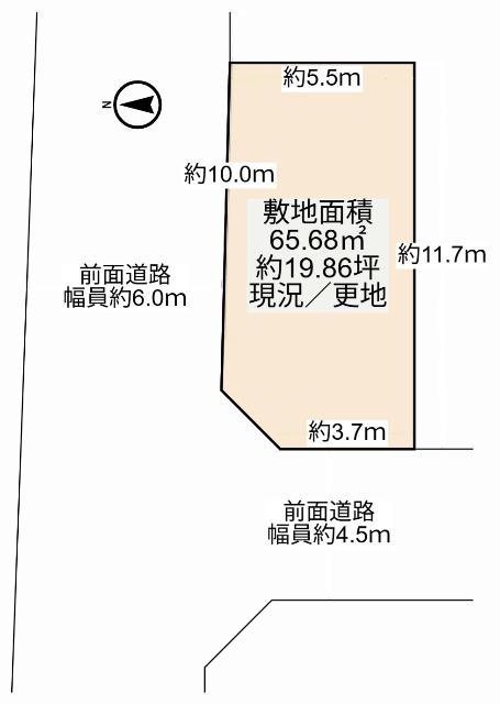 高槻市高西町　建築条件無し売土地 区画図