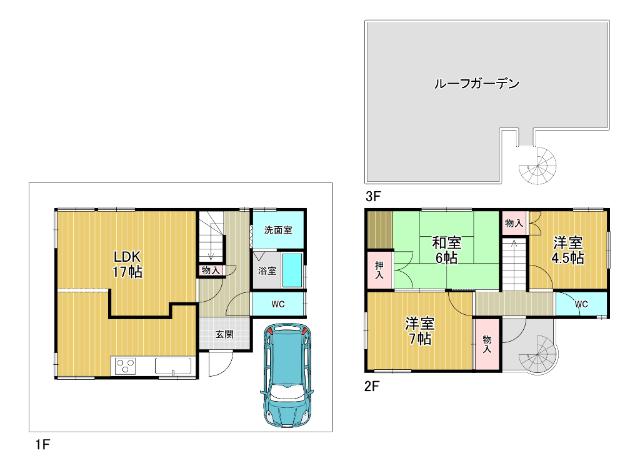 高槻市明野町　中古戸建 間取り図画像
