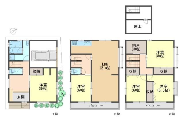高槻市淀の原町　中古戸建 間取り図画像