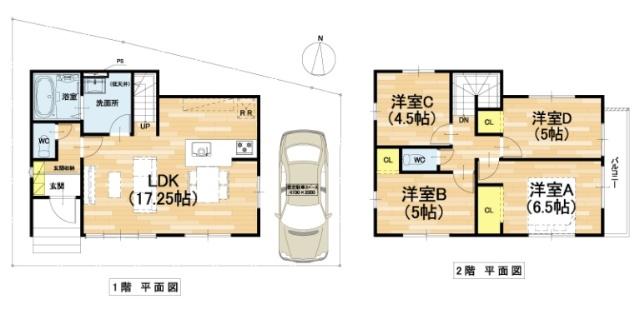 高槻市大塚町二丁目　新築戸建　１期１号地 間取り図画像