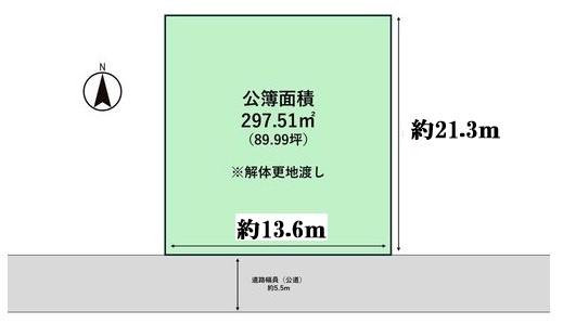 高槻市八幡町　建築条件無し売土地 区画図