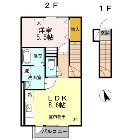 オリビエスルプリューメ（202） 間取り図画像