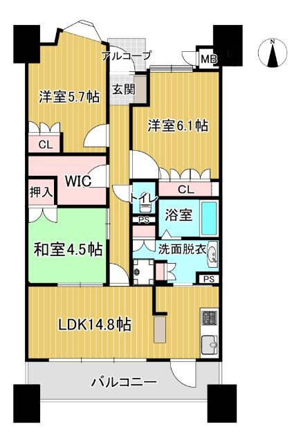 サーパス南通（602） 間取り図画像