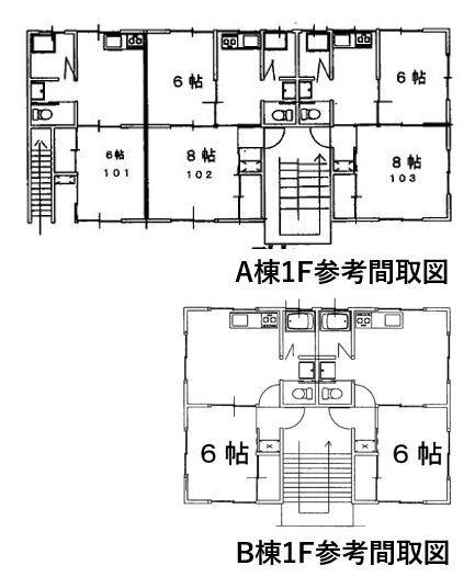 秋田市寺内油田2丁目　中古アパート 間取り図画像