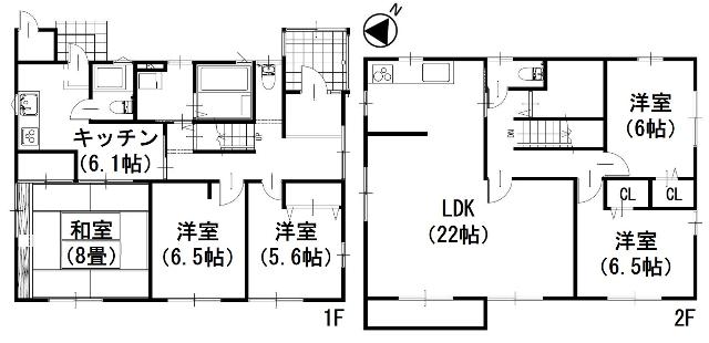 各階にキッチン・トイレのある2世帯住宅です