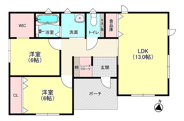 全居室洋室の平屋建です