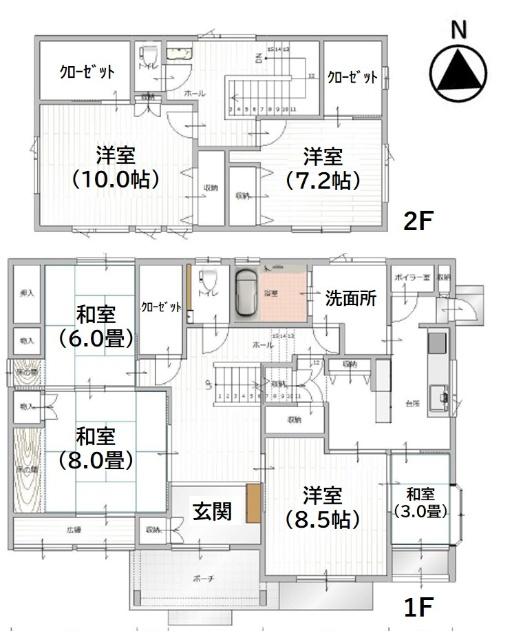 広縁付きの南面採光の5K+S