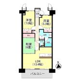 南向きバルコニーの3LDKです