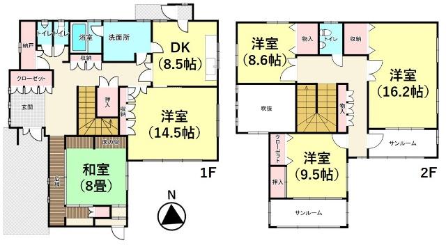 ゆとりの庭付き5DK！
