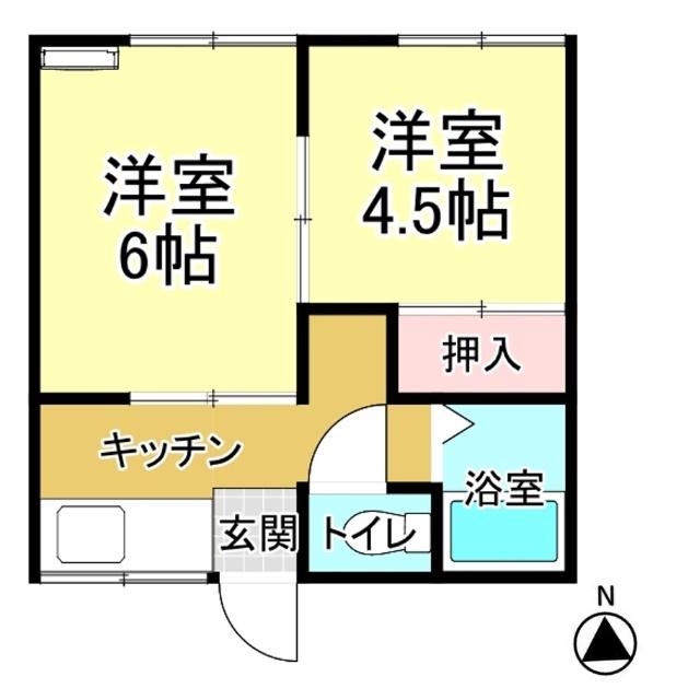秋田市手形からみでん　中古アパート 間取り図画像