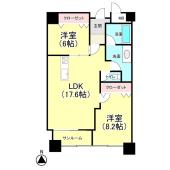南向きサンルーム付きの2LDK