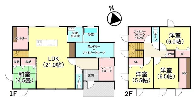 全居室収納スペース付きの4LDK