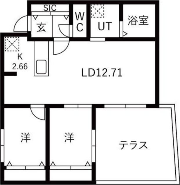 フォレスタ北９条（102） 間取り図画像