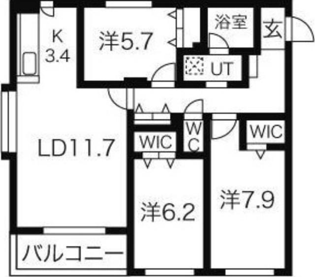 エクレール新琴似（301） 間取り図画像