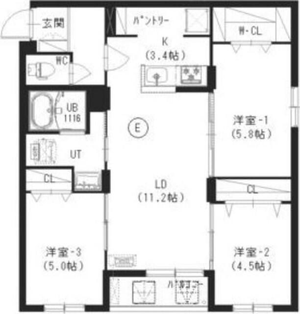 インフィニティＮ２２Ｅ１（106） 間取り図画像