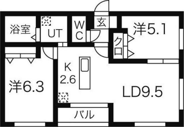 α・ｎ麻生(アルファ・ノース麻生)（301） 間取り図画像