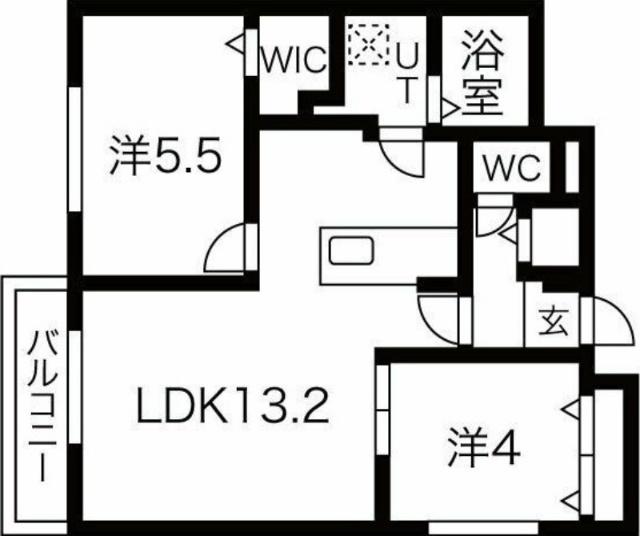 ｍｏｎ　ａｍｏｕｒ(モナムール)−Ｍ豊平（201） 間取り図画像