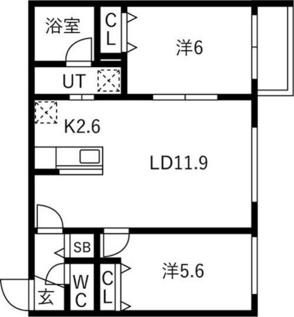 ライトベル新琴似（102） 間取り図画像