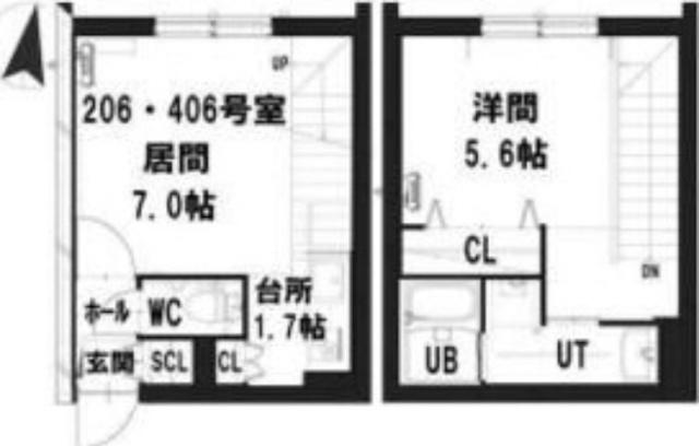 グランメール　北１８条駅　（406） 間取り図画像