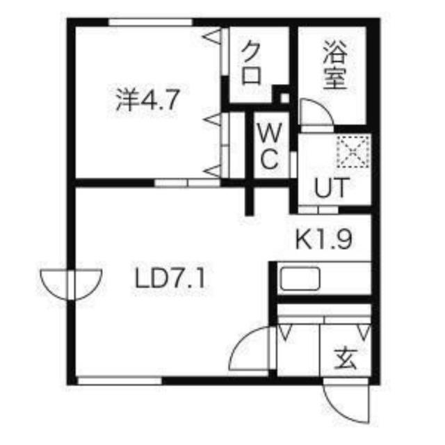 Ａｑｕａ　Ｇａｒｄｅｎ平岸ＥＡＳＴ（203） 間取り図画像