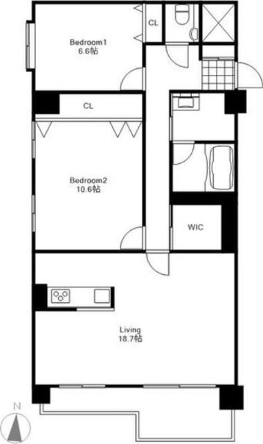 クリオ中の島壱番館（701） 間取り図画像