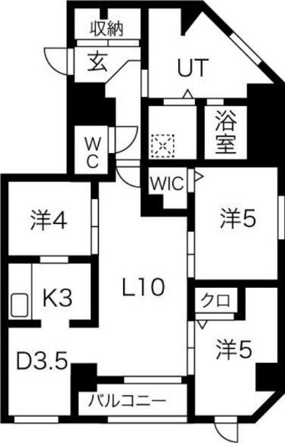 フランセレジデンシア　スイート南麻生（S602） 間取り図画像