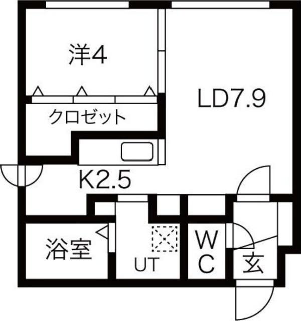 ＬＩＶＡＲＯＴ　Ｎ３３（402） 間取り図画像