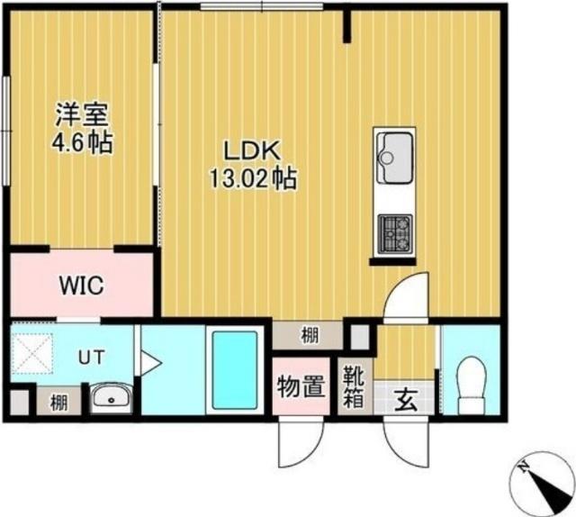 ネコフィーノ・モネ（1-A） 間取り図画像